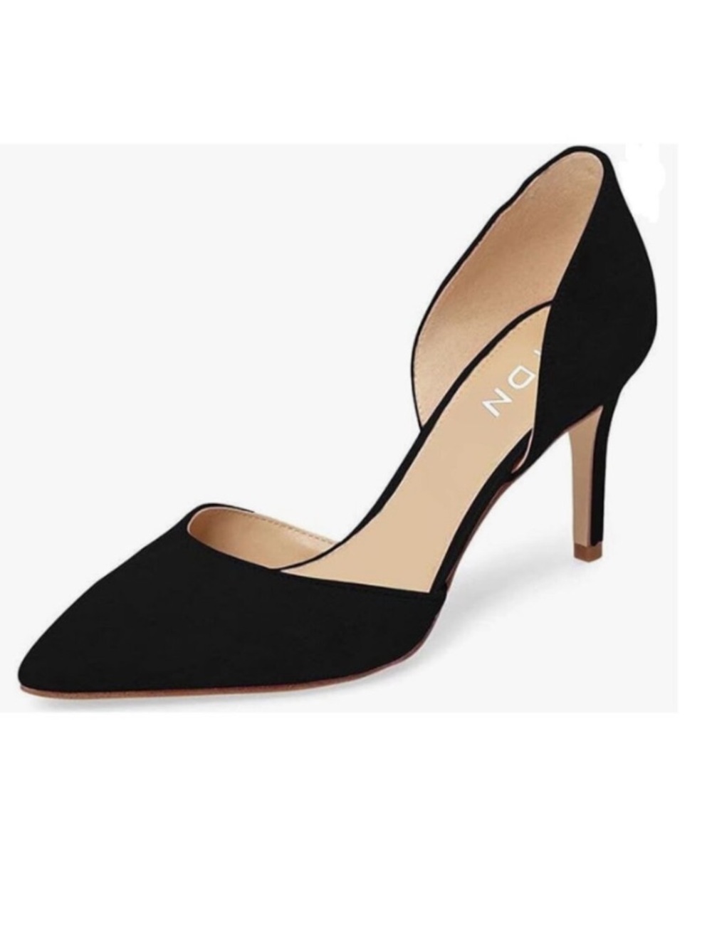 YDN Black Pointed Toe D'Orsay Stiletto Heels
